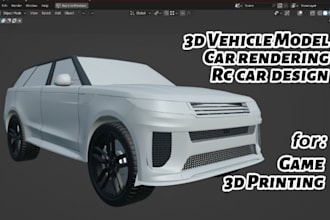 3d car model vehicle automobile rendering realistic fender rc game 3d printing
