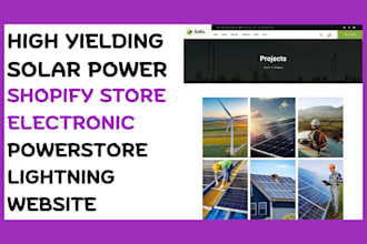 design solar power shopify store electronic  power lightning  store website