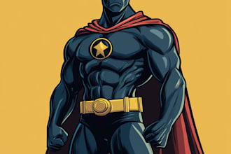 draw superhero comic character art or comic book art