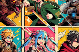 make comic characters design and anime art for you
