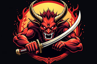 design high quality hannya katana logo with express delivery