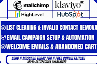 klaviyo welcome series abandoned cart post purchase mailchimp email automation