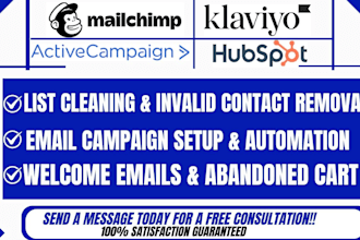 klaviyo welcome series abandoned cart shopify mailchimp hubspot activecampaign