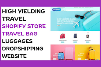 design travel accessories shopify store travel bag store luggage travel website