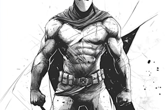make concept art superhero character for anime style comic