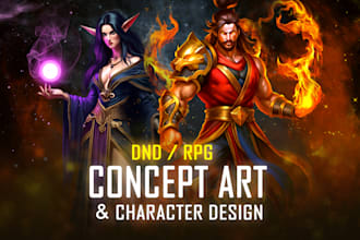 design fantasy character and concept art