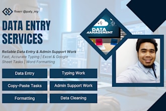 do data entry typing admin support work