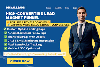 design life and fitness coaching lead magnet sales funnels for high conversion