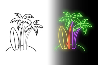 custom line art for neon signs