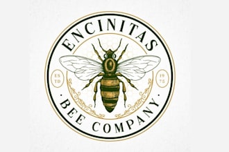 design natural organic bee honey company logo