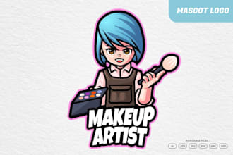 design mascot beauty makeup artist logo