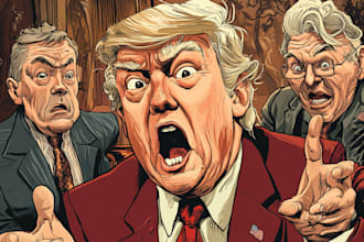 draw political cartoon and portrait caricature for you