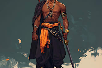 make african american fnatasy illustration in the best style