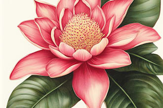 draw botanical illustrations of flowers, plants, fruits