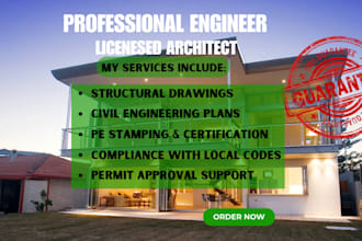 licensed architect pe stamp for city permit alabama arizona ohio texas