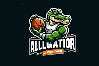 create alligator mascot sport logo in very short time