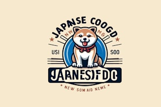 create your creative japanese food dog logo within 12 hours