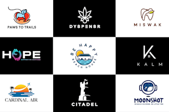do modern line art text or badge logo design