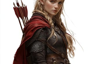 make fantasy dnd character logo and friendship portrait
