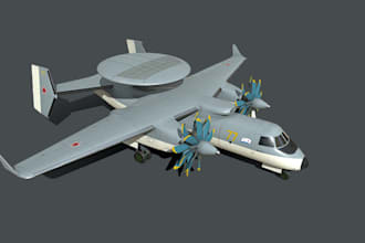 3d aircraft model, world war ll tank design, hard surface model, spaceship model