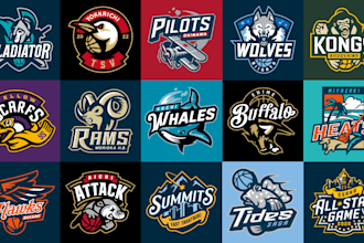 design baseball, basketball, football, soccer, hockey or all sports team logo