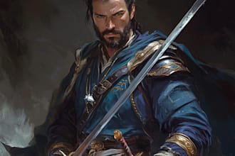 creatednd character art design illustration, fantasy, game art, sheet, dnd party