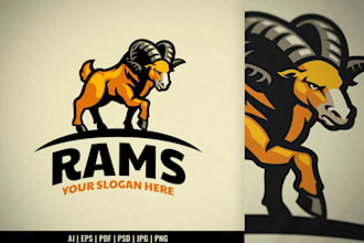 make creative mascot goat sheep logo