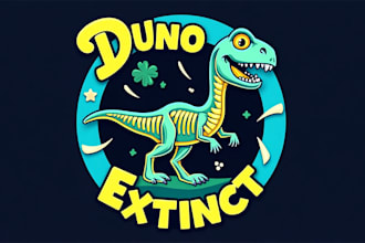 create amazing dino extinct logo with a free source file