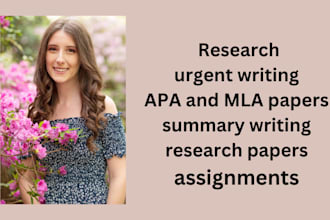 do urgent apa,mla and research summaries in 14 hours