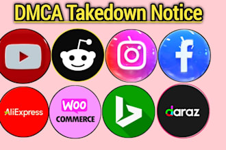 send dmca takedown notice to remove your content from google,fb,yt,under dmca