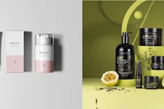 esign cosmetics label and product labels as well as boxes