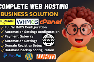 whmcs setup full website hosting, integrate whmcs with hosting cpanels fix whmcs