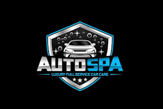 do automotive detailing car racing garage logo design
