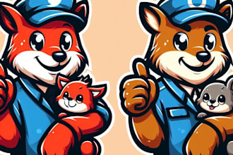 design a business logo, cartoon mascot for homecare