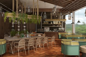 optimize classic restaurant pergola visualization,bar, coffee shop, cafe,3ds max