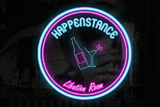 design high definition wine cocktail bar logo