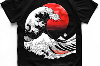 do japanese t shirt design apparel illustration
