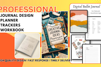 design fillable pdf custom digital kdp journals, planner, workbook activity book