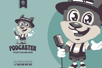 create cartoon mascot ostrich logo