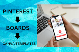 create viral pinterest pins, templates in canva and boards