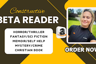 alpha beta read, critique your fantasy horror thriller sci fiction mystery novel