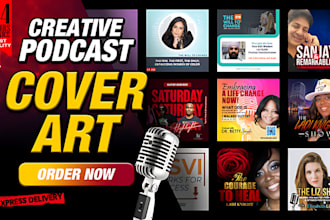 do unique professional podcast cover art and podcast logo