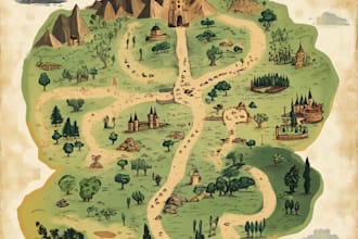 draw a custom map for fantasy, scifi, book