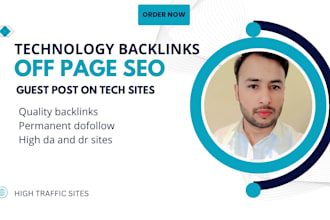 provide you technology backlinks on high da sites