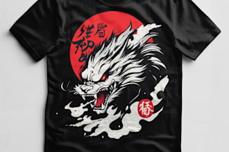 create a custom japanese style t shirt design, anime,