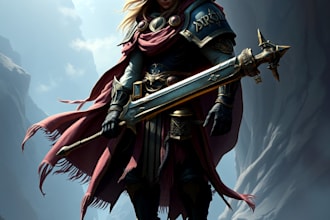 drow fantasy and fantasy horror character illustration