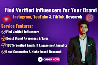 help you with influencer marketing, email lists for instagram, youtube, tiktok
