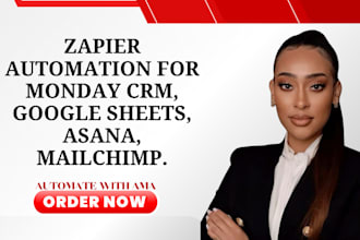 setup zapier automation for google sheets to monday crm asana slack mailchimp
