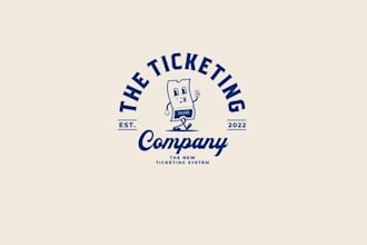 design retro ticketing company logo