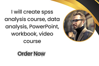 create spss analysis course, data analysis, powerpoint, workbook, video course